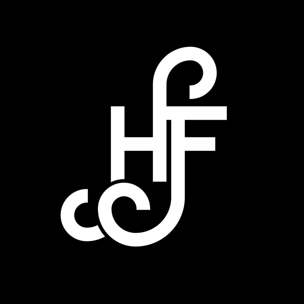 hf brev logotyp design på svart bakgrund. hf kreativa initialer brev logotyp koncept. hf bokstavsdesign. hf vit bokstavsdesign på svart bakgrund. hf, hf logotyp vektor