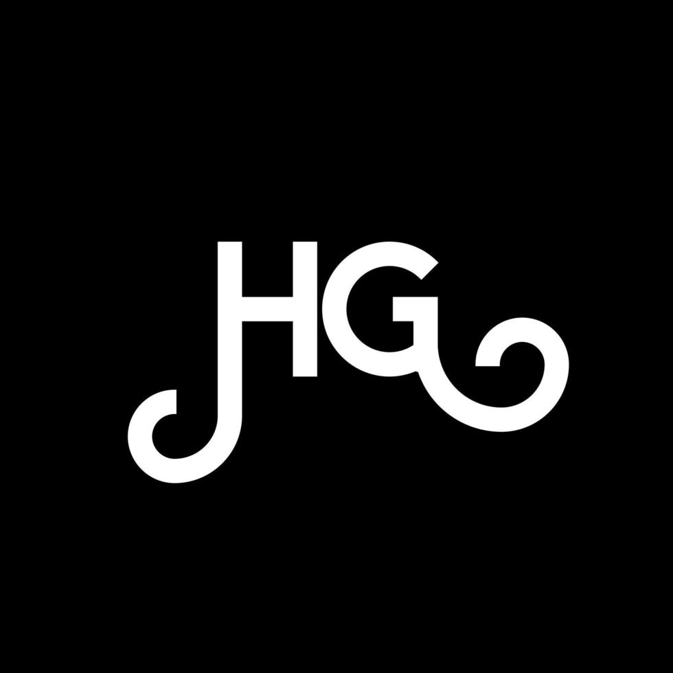 hg brev logotyp design på svart bakgrund. hg kreativa initialer brev logotyp koncept. hg bokstavsdesign. hg vit bokstavsdesign på svart bakgrund. hg, hg logotyp vektor