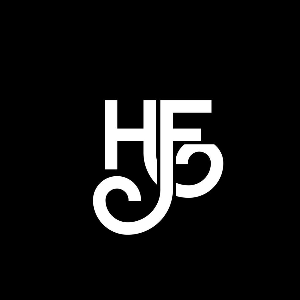 hf brev logotyp design på svart bakgrund. hf kreativa initialer brev logotyp koncept. hf bokstavsdesign. hf vit bokstavsdesign på svart bakgrund. hf, hf logotyp vektor