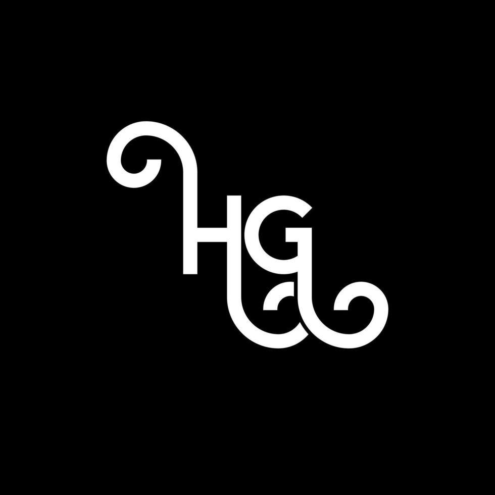 hg brev logotyp design på svart bakgrund. hg kreativa initialer brev logotyp koncept. hg bokstavsdesign. hg vit bokstavsdesign på svart bakgrund. hg, hg logotyp vektor