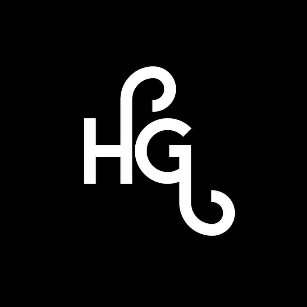 hg-Buchstaben-Logo-Design auf schwarzem Hintergrund. hg kreatives Initialen-Buchstaben-Logo-Konzept. hg Briefgestaltung. hg weißes Buchstabendesign auf schwarzem Hintergrund. hg, hg-Logo vektor