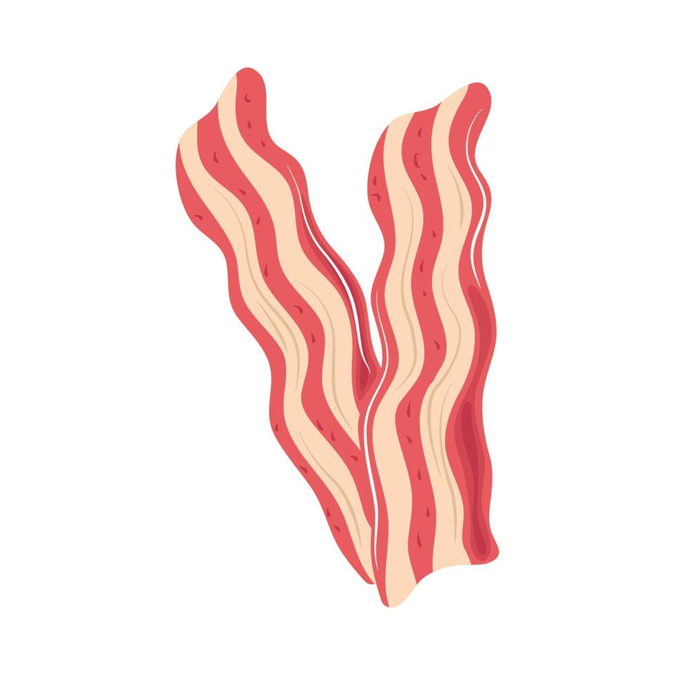stekt bacon tecknad vektor
