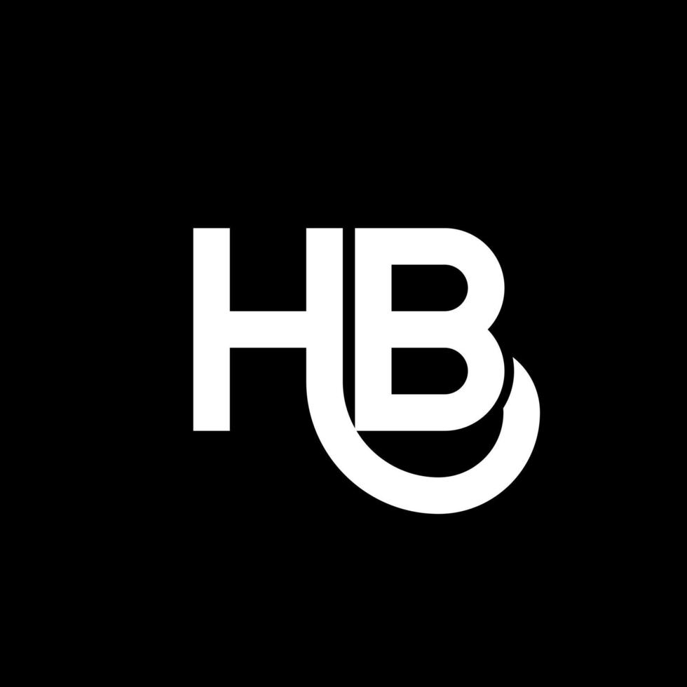 hb-Buchstaben-Logo-Design auf schwarzem Hintergrund. hb kreatives Initialen-Brief-Logo-Konzept. hb Briefgestaltung. hb weißes Buchstabendesign auf schwarzem Hintergrund. hb, hb-Logo vektor