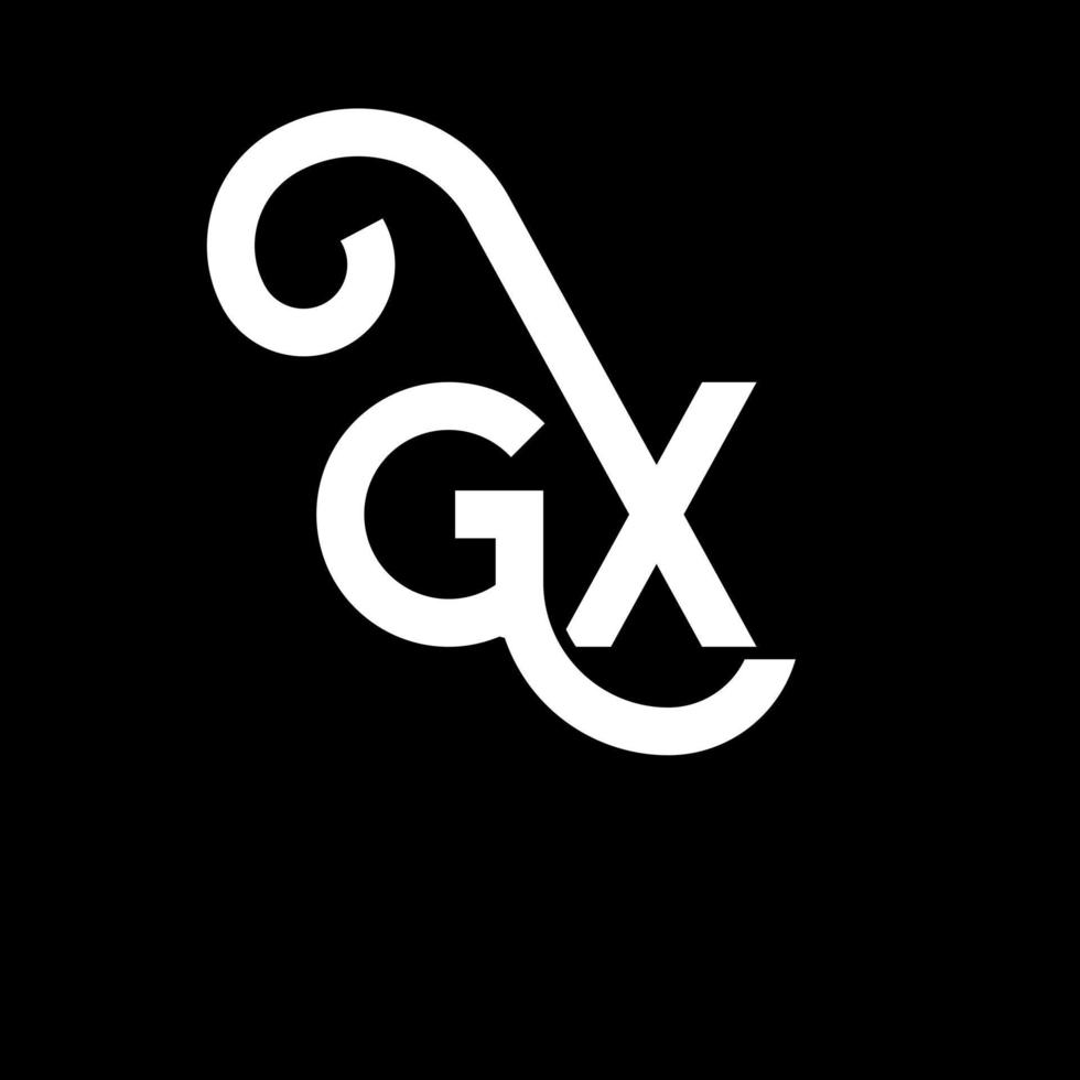 gx-Buchstaben-Logo-Design auf schwarzem Hintergrund. gx kreative Initialen schreiben Logo-Konzept. gx Briefdesign. gx weißes Buchstabendesign auf schwarzem Hintergrund. gx, gx-Logo vektor