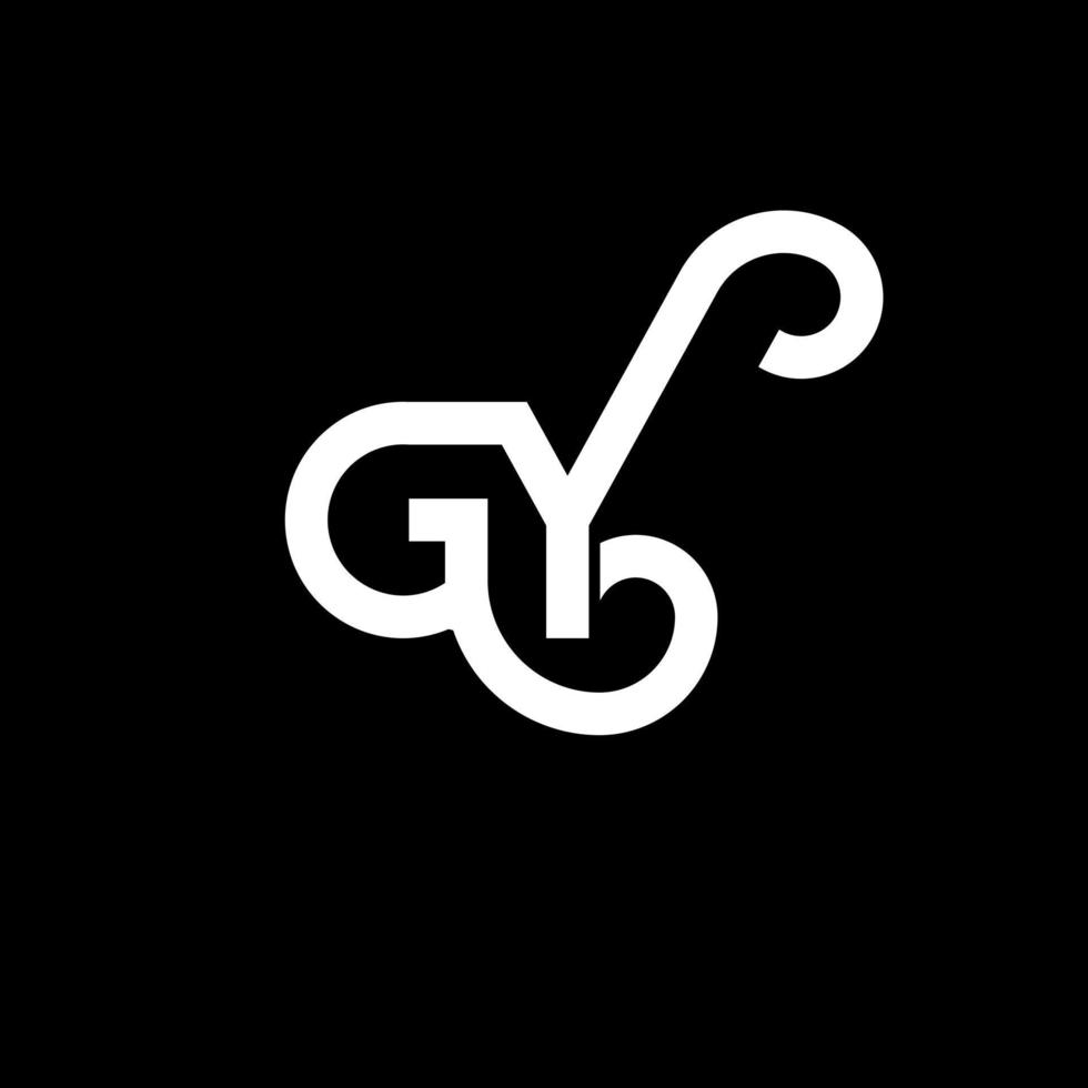 g-Buchstaben-Logo-Design auf schwarzem Hintergrund. gy kreative Initialen schreiben Logo-Konzept. gy Briefgestaltung. gy weißes Buchstabendesign auf schwarzem Hintergrund. Gy, Gy-Logo vektor
