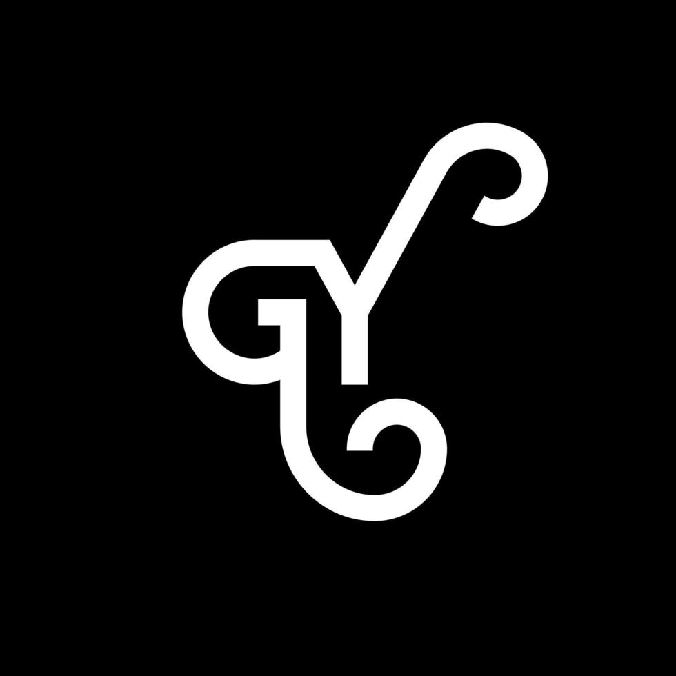 gy brev logotyp design på svart bakgrund. gy kreativa initialer brev logotyp koncept. gy bokstavsdesign. gy vit bokstavsdesign på svart bakgrund. gy, gy logotyp vektor