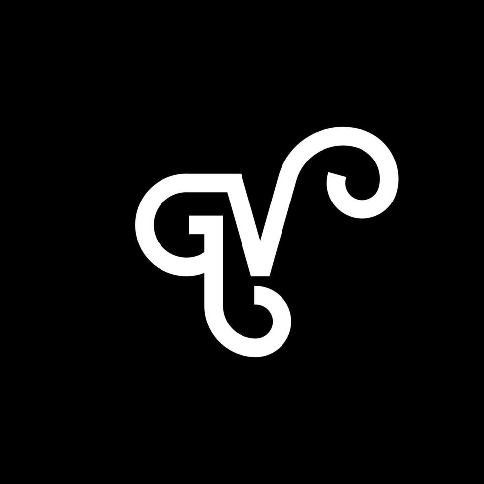 gv brev logotyp design på svart bakgrund. gv kreativa initialer brev logotyp koncept. gv-bokstavsdesign. gv vit bokstavsdesign på svart bakgrund. gv, gv logotyp vektor