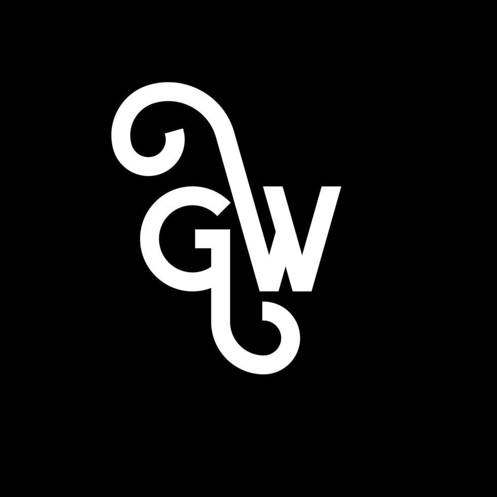 gw-Buchstaben-Logo-Design auf schwarzem Hintergrund. gw kreative Initialen schreiben Logo-Konzept. gw Briefgestaltung. gw weißes Buchstabendesign auf schwarzem Hintergrund. gw, gw-Logo vektor