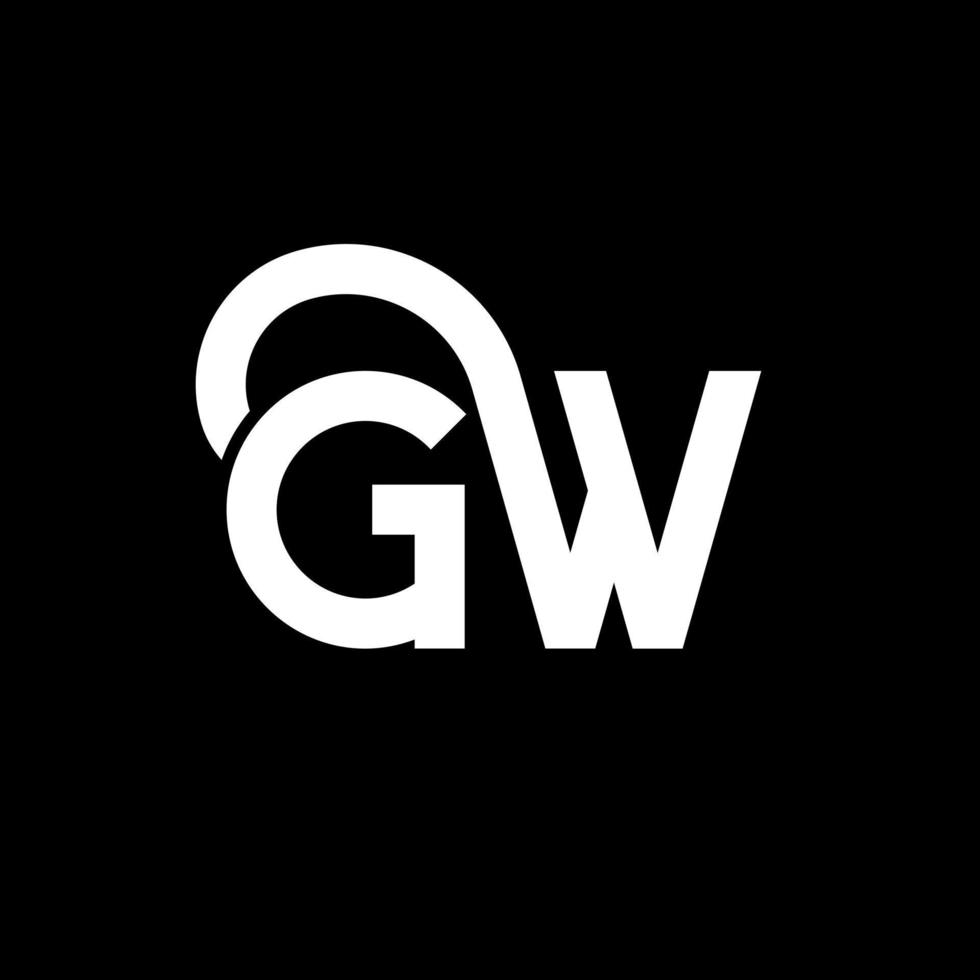 gw-Buchstaben-Logo-Design auf schwarzem Hintergrund. gw kreative Initialen schreiben Logo-Konzept. gw Briefgestaltung. gw weißes Buchstabendesign auf schwarzem Hintergrund. gw, gw-Logo vektor