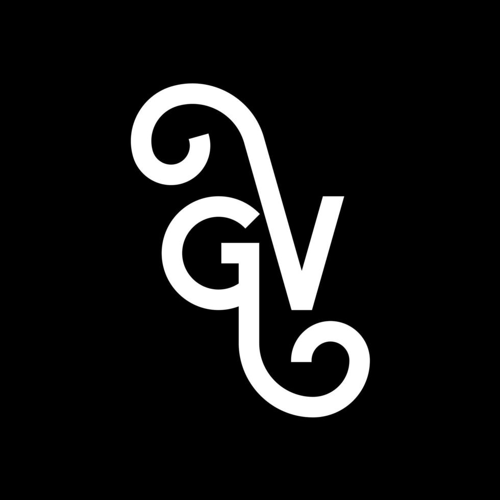 gv brev logotyp design på svart bakgrund. gv kreativa initialer brev logotyp koncept. gv-bokstavsdesign. gv vit bokstavsdesign på svart bakgrund. gv, gv logotyp vektor