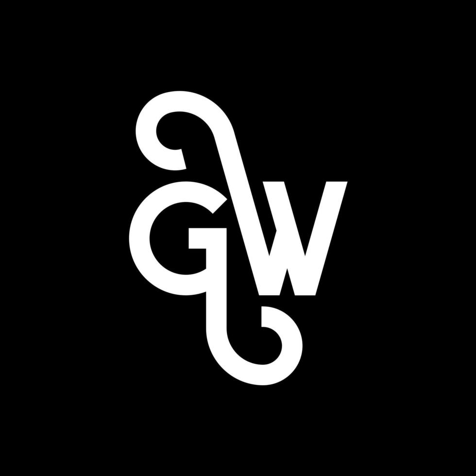 gw brev logotyp design på svart bakgrund. gw kreativa initialer brev logotyp koncept. gw bokstavsdesign. gw vit bokstavsdesign på svart bakgrund. gw, gw logotyp vektor