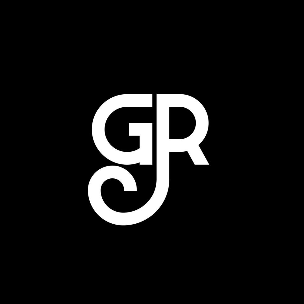 gr brev logotyp design på svart bakgrund. gr kreativa initialer brev logotyp koncept. gr bokstav design. gr vit bokstavsdesign på svart bakgrund. gr, gr logotyp vektor
