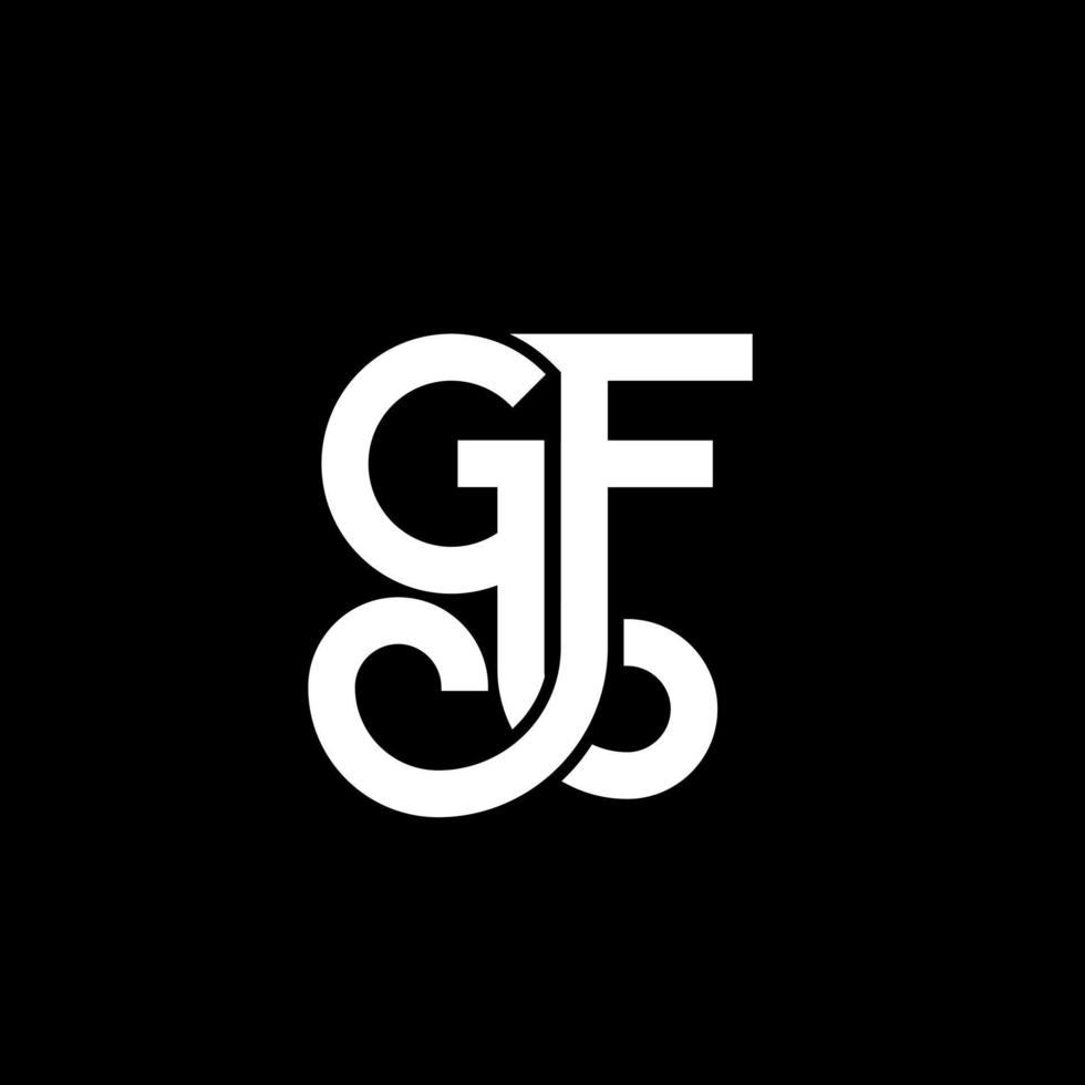gf-Brief-Logo-Design auf schwarzem Hintergrund. gf kreative Initialen schreiben Logo-Konzept. gf Briefgestaltung. gf weißes Buchstabendesign auf schwarzem Hintergrund. gf, gf-Logo vektor