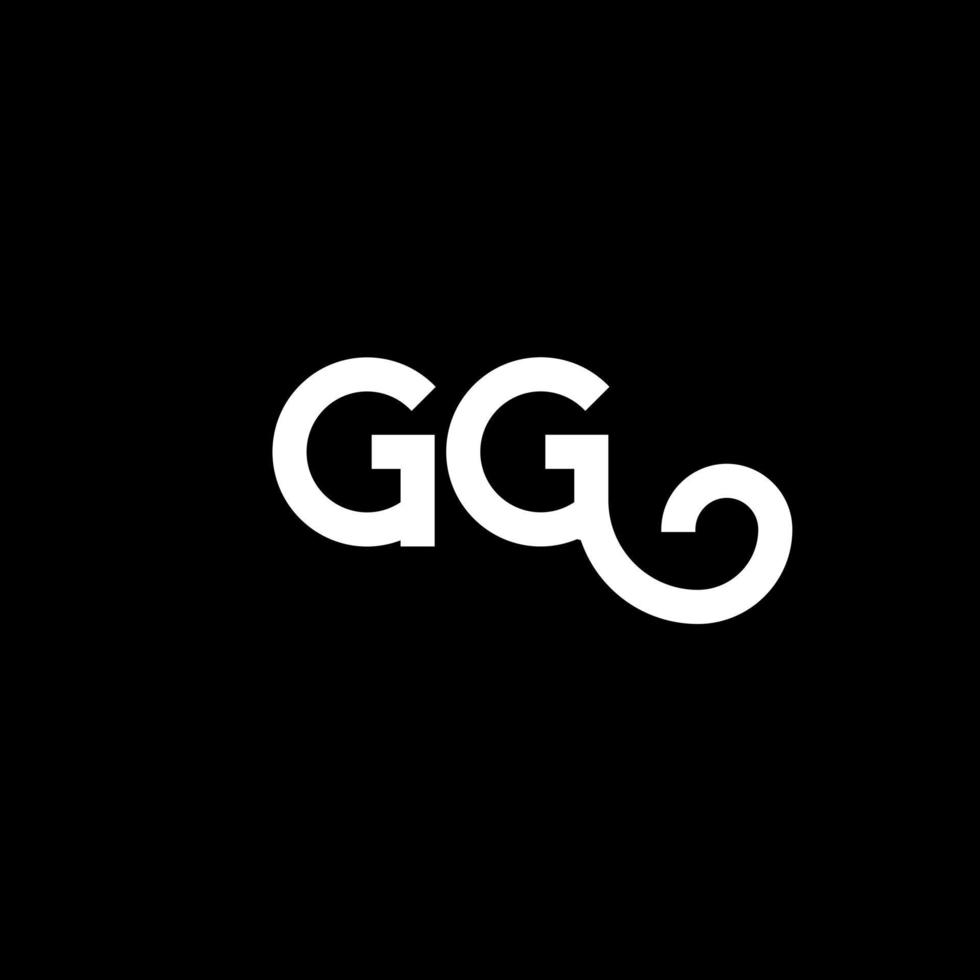 gg-Buchstaben-Logo-Design auf schwarzem Hintergrund. gg kreative Initialen schreiben Logo-Konzept. gg Briefgestaltung. gg weißes Buchstabendesign auf schwarzem Hintergrund. gg, gg-Logo vektor