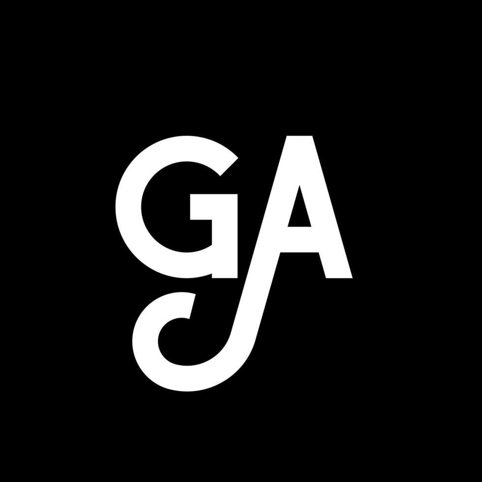 ga brev logotyp design på svart bakgrund. ga kreativa initialer brev logotyp koncept. ga bokstavsdesign. ga vit bokstavsdesign på svart bakgrund. ga, ga logotyp vektor