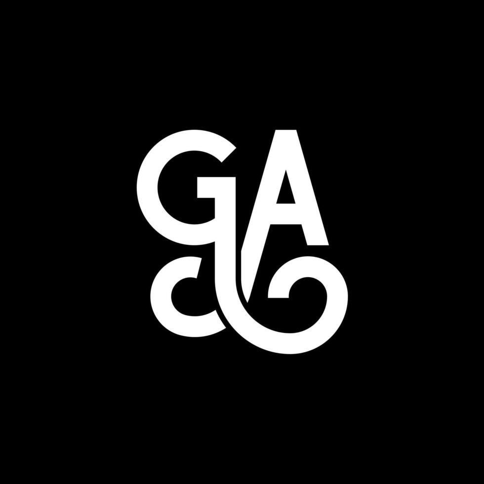 ga brev logotyp design på svart bakgrund. ga kreativa initialer brev logotyp koncept. ga bokstavsdesign. ga vit bokstavsdesign på svart bakgrund. ga, ga logotyp vektor