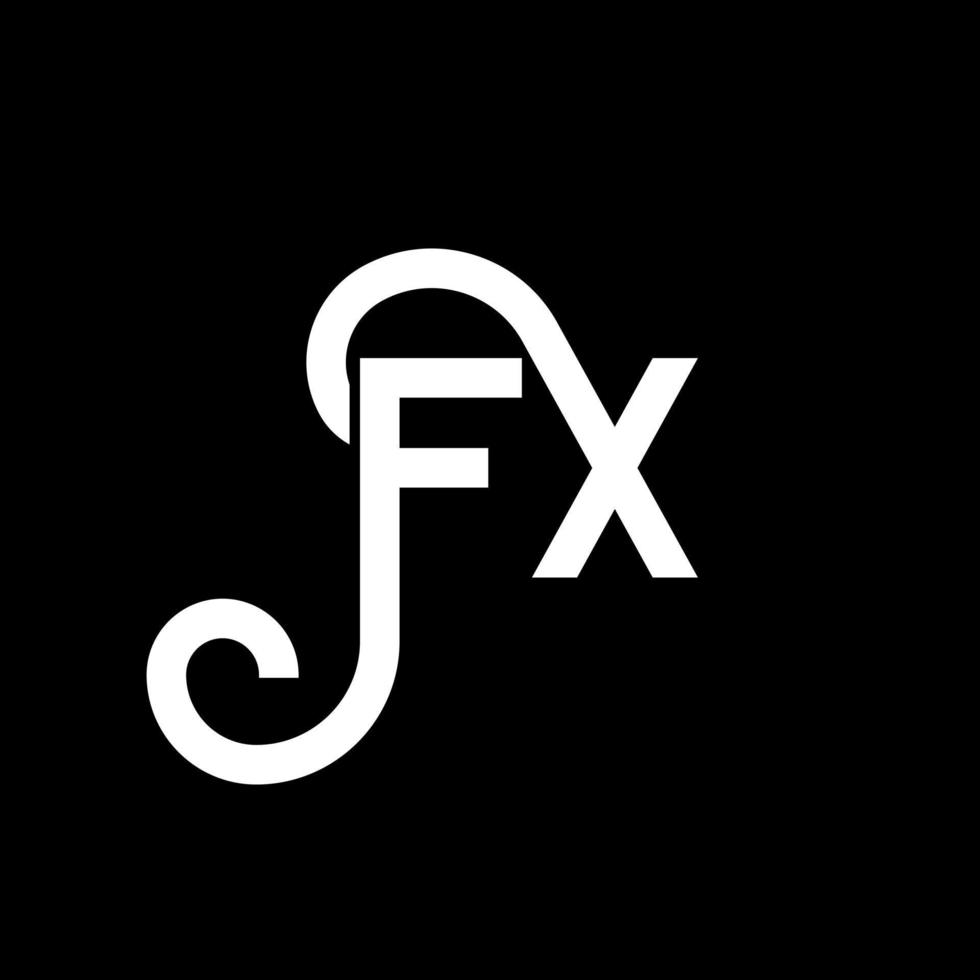 fx brev logotyp design på svart bakgrund. fx kreativa initialer brev logotyp koncept. fx brevdesign. fx vit bokstavsdesign på svart bakgrund. fx, fx logotyp vektor