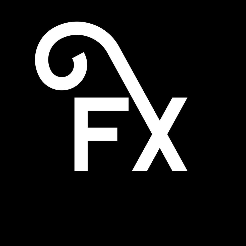 fx brev logotyp design på svart bakgrund. fx kreativa initialer brev logotyp koncept. fx brevdesign. fx vit bokstavsdesign på svart bakgrund. fx, fx logotyp vektor