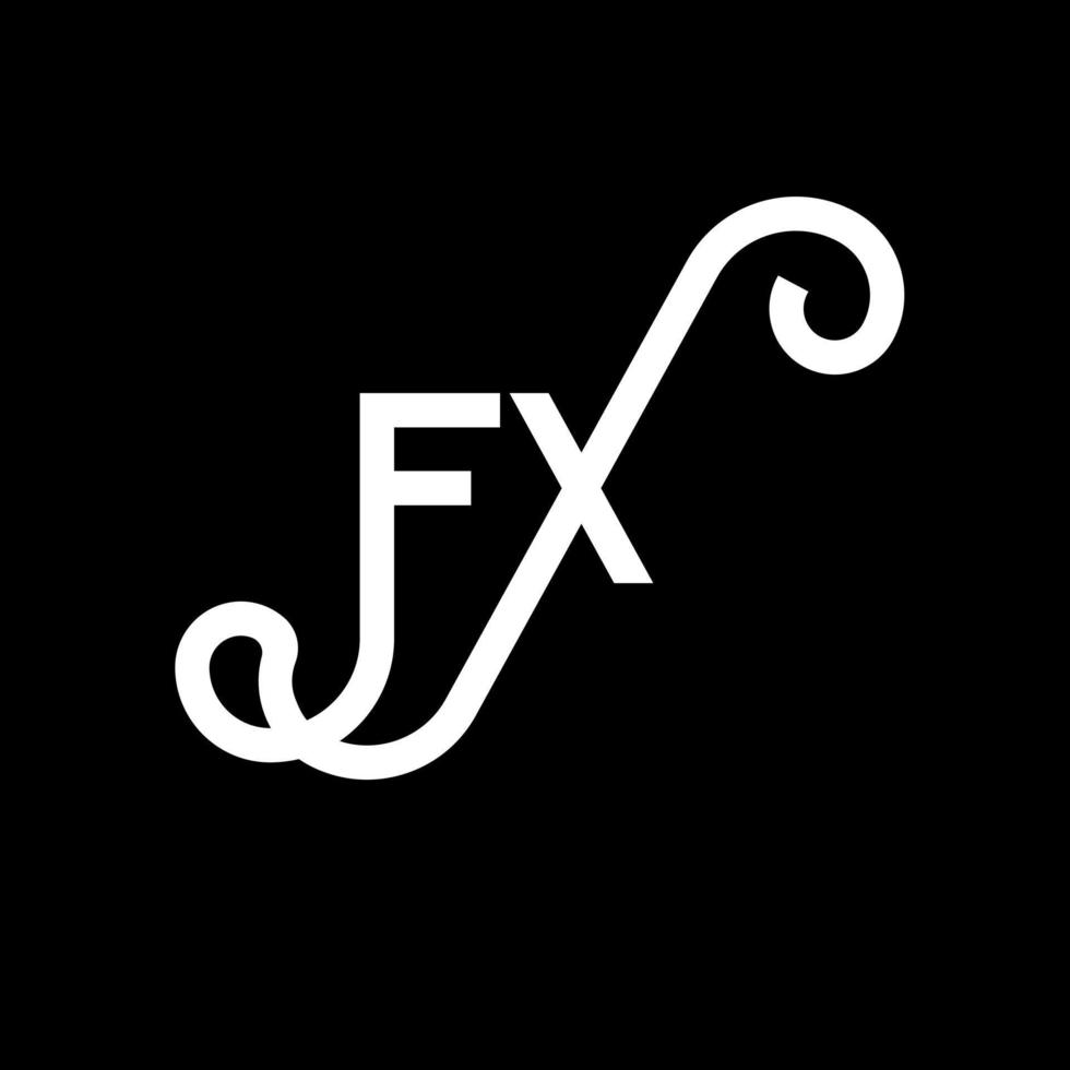 fx brev logotyp design på svart bakgrund. fx kreativa initialer brev logotyp koncept. fx brevdesign. fx vit bokstavsdesign på svart bakgrund. fx, fx logotyp vektor