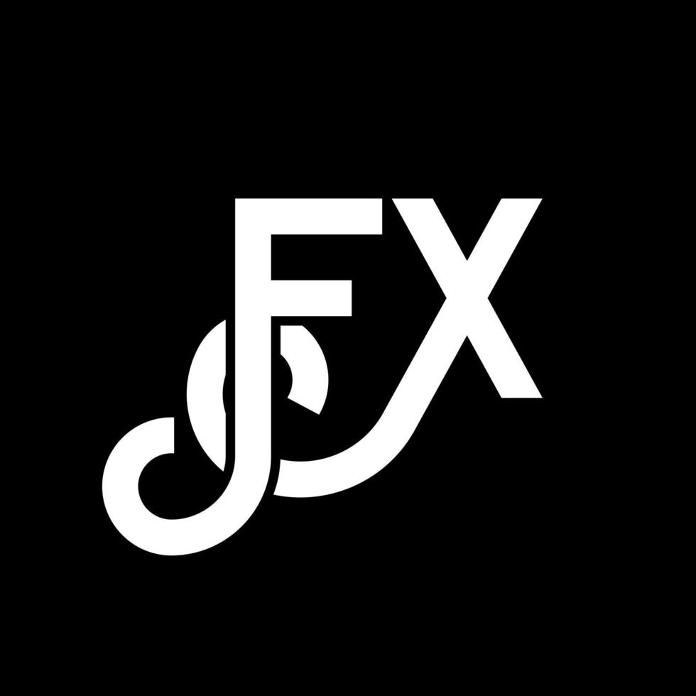 fx brev logotyp design på svart bakgrund. fx kreativa initialer brev logotyp koncept. fx brevdesign. fx vit bokstavsdesign på svart bakgrund. fx, fx logotyp vektor