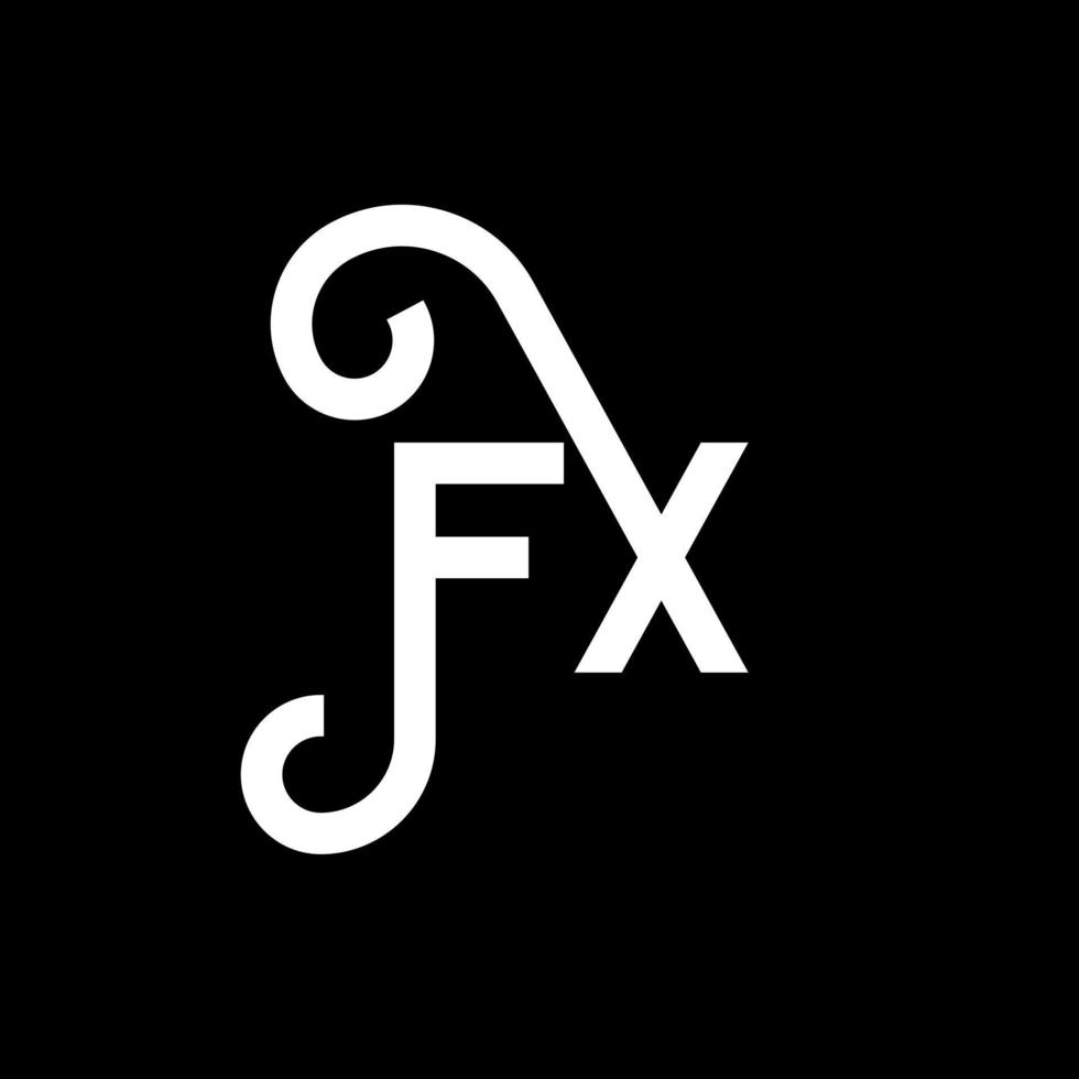 fx-Brief-Logo-Design auf schwarzem Hintergrund. fx kreative Initialen schreiben Logo-Konzept. fx-Buchstaben-Design. fx weißes Buchstabendesign auf schwarzem Hintergrund. fx, fx-Logo vektor