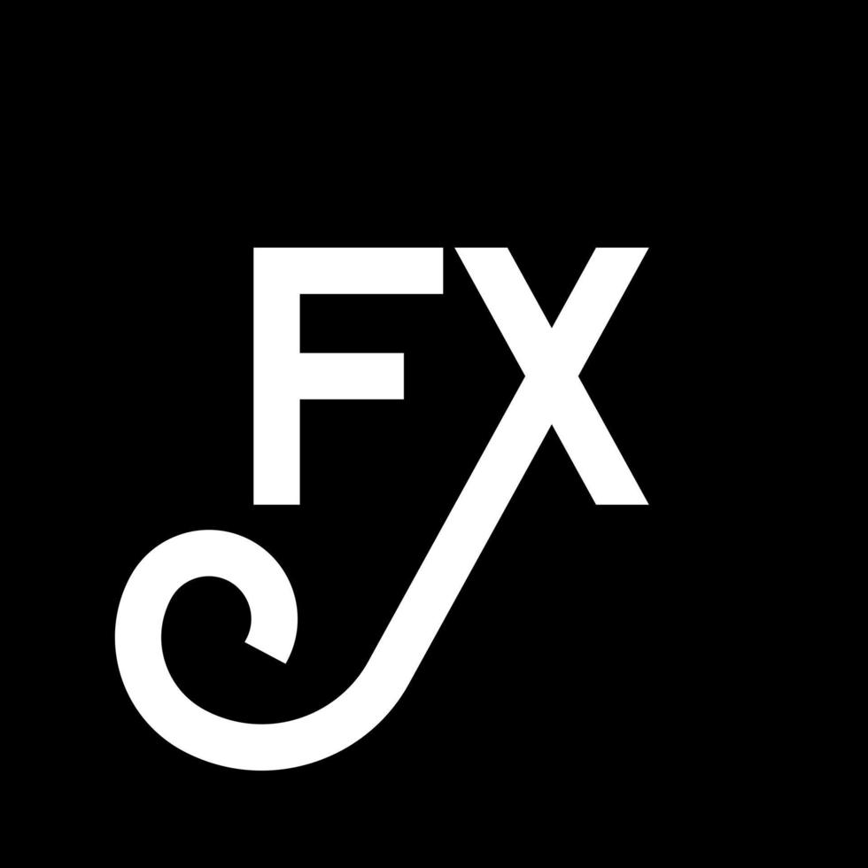 fx brev logotyp design på svart bakgrund. fx kreativa initialer brev logotyp koncept. fx brevdesign. fx vit bokstavsdesign på svart bakgrund. fx, fx logotyp vektor