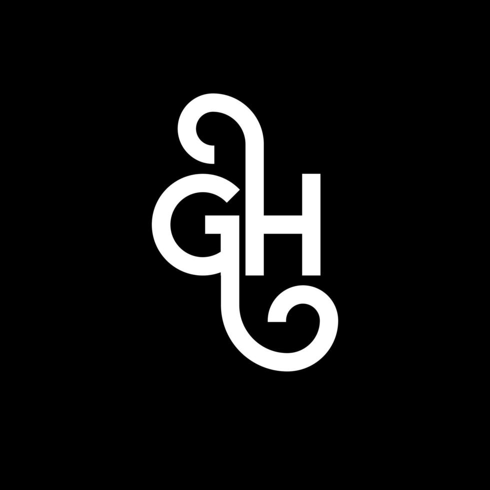 gh brev logotyp design på svart bakgrund. gh kreativa initialer brev logotyp koncept. gh bokstavsdesign. gh vit bokstavsdesign på svart bakgrund. gh, gh logotyp vektor