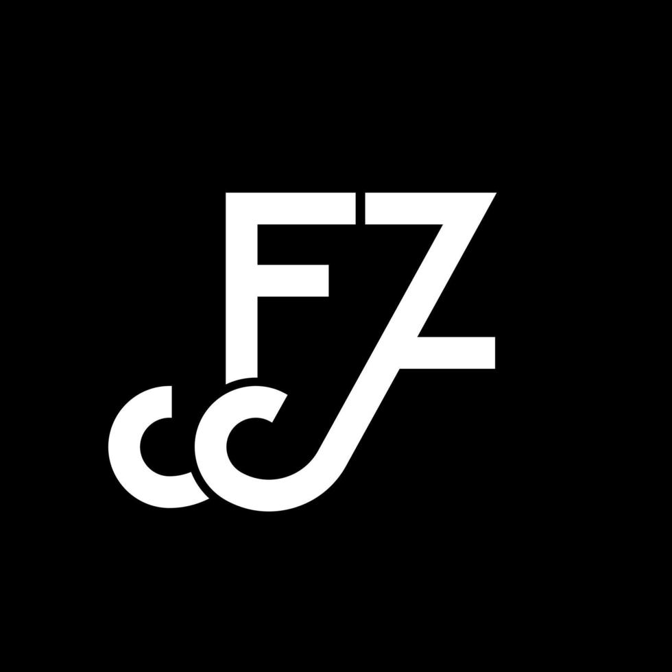 fz-Brief-Logo-Design auf schwarzem Hintergrund. fz kreative Initialen schreiben Logo-Konzept. fz Briefgestaltung. fz weißes Buchstabendesign auf schwarzem Hintergrund. fz, fz-Logo vektor