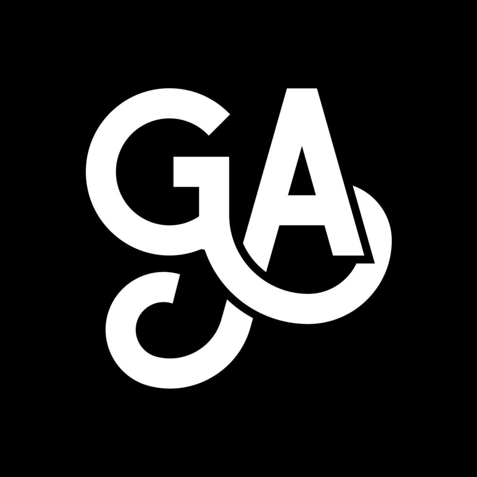 ga brev logotyp design på svart bakgrund. ga kreativa initialer brev logotyp koncept. ga bokstavsdesign. ga vit bokstavsdesign på svart bakgrund. ga, ga logotyp vektor