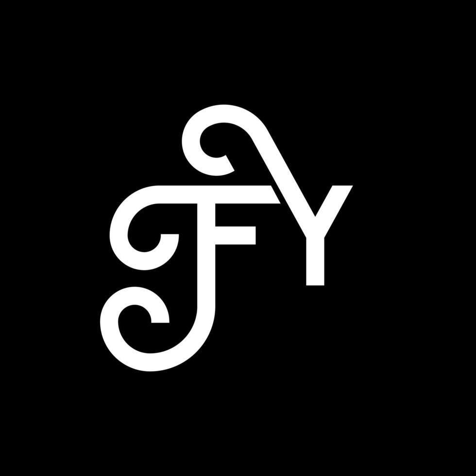 fy-Buchstaben-Logo-Design auf schwarzem Hintergrund. fy kreative Initialen schreiben Logo-Konzept. fy Briefgestaltung. fy weißes Buchstabendesign auf schwarzem Hintergrund. fy, fy-Logo vektor