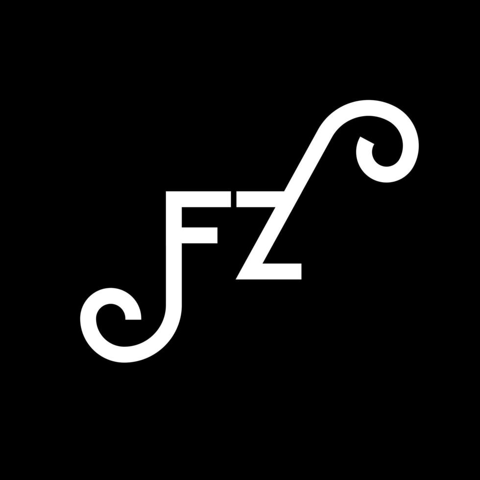 fz-Brief-Logo-Design auf schwarzem Hintergrund. fz kreative Initialen schreiben Logo-Konzept. fz Briefgestaltung. fz weißes Buchstabendesign auf schwarzem Hintergrund. fz, fz-Logo vektor