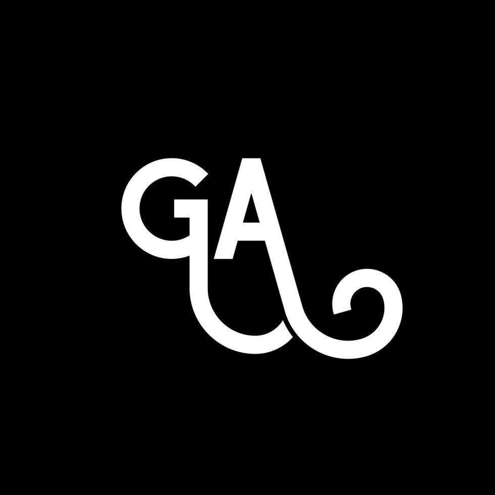 ga brev logotyp design på svart bakgrund. ga kreativa initialer brev logotyp koncept. ga bokstavsdesign. ga vit bokstavsdesign på svart bakgrund. ga, ga logotyp vektor