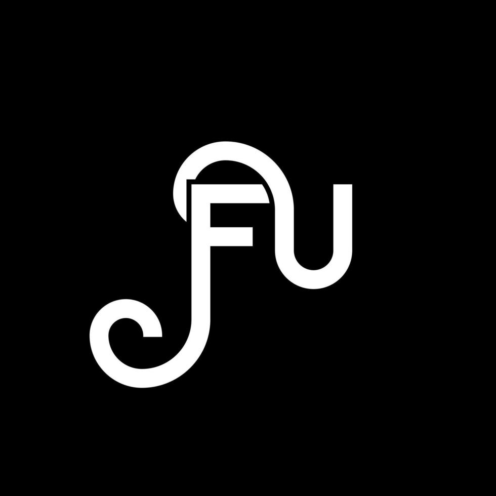 fu brev logotyp design på svart bakgrund. fu kreativa initialer brev logotyp koncept. fu bokstavsdesign. fu vit bokstavsdesign på svart bakgrund. fu, fu logotyp vektor