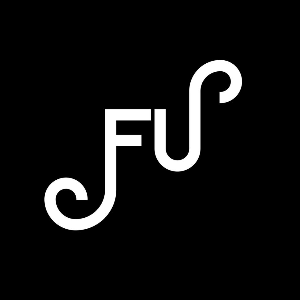 fu-Brief-Logo-Design auf schwarzem Hintergrund. fu kreative Initialen schreiben Logo-Konzept. fu Briefgestaltung. fu weißes Buchstabendesign auf schwarzem Hintergrund. fu, fu-Logo vektor