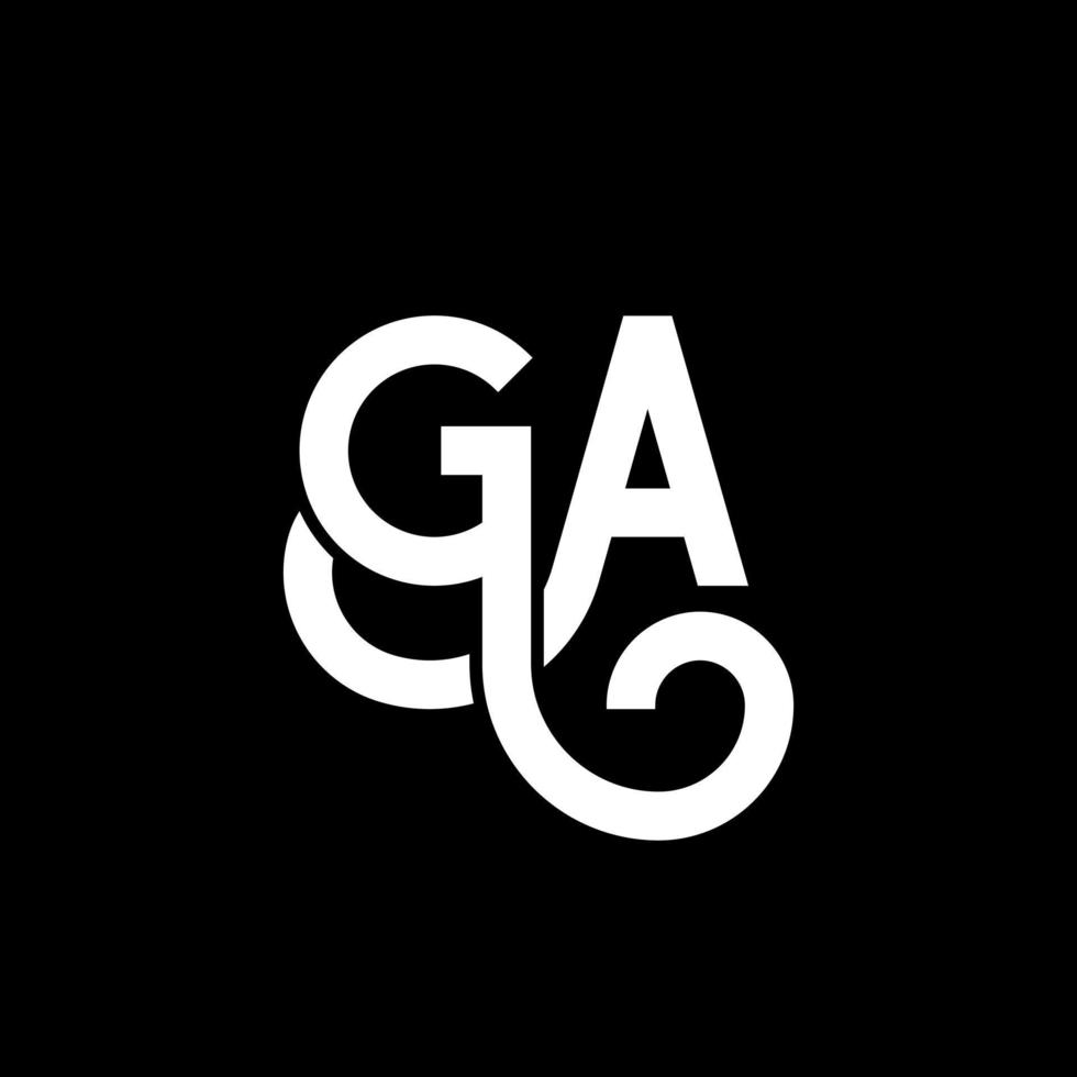 ga brev logotyp design på svart bakgrund. ga kreativa initialer brev logotyp koncept. ga bokstavsdesign. ga vit bokstavsdesign på svart bakgrund. ga, ga logotyp vektor