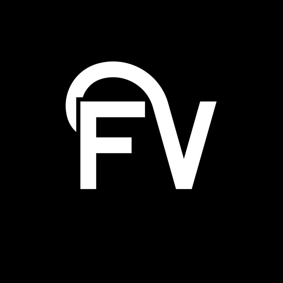 fv brev logotyp design på svart bakgrund. fv kreativa initialer bokstavslogotyp koncept. fv bokstavsdesign. fv vit bokstavsdesign på svart bakgrund. fv, fv logotyp vektor