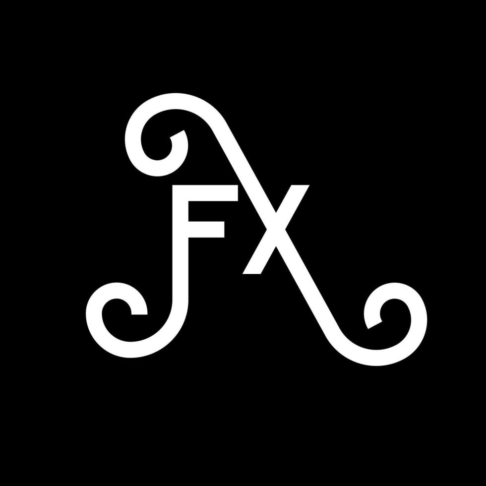 fx brev logotyp design på svart bakgrund. fx kreativa initialer brev logotyp koncept. fx brevdesign. fx vit bokstavsdesign på svart bakgrund. fx, fx logotyp vektor