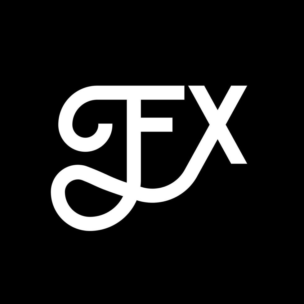 fx brev logotyp design på svart bakgrund. fx kreativa initialer brev logotyp koncept. fx brevdesign. fx vit bokstavsdesign på svart bakgrund. fx, fx logotyp vektor