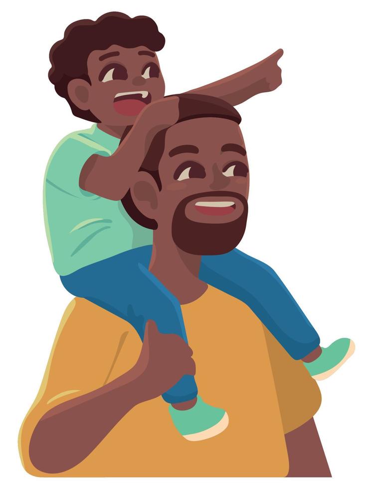 afroamerikanischer Vater und Sohn vektor