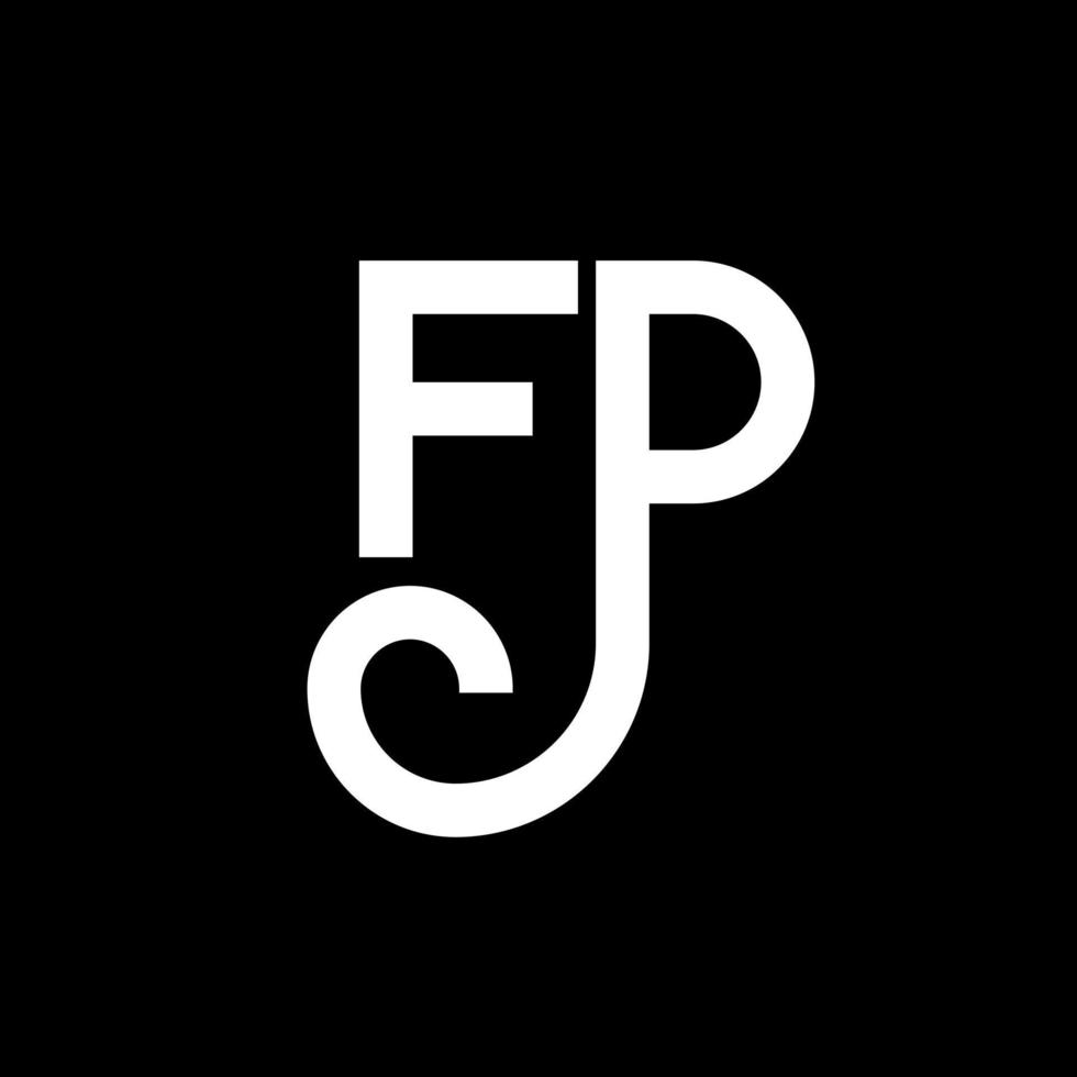 fp brev logotyp design på svart bakgrund. fp kreativa initialer bokstavslogotyp koncept. fp-bokstavsdesign. fp vit bokstavsdesign på svart bakgrund. fp, fp logotyp vektor