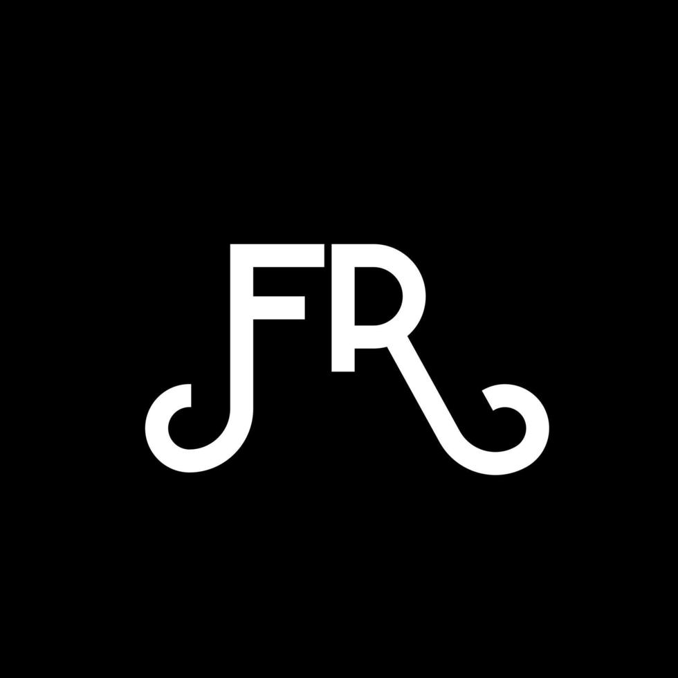 fr-Brief-Logo-Design auf schwarzem Hintergrund. fr kreative Initialen schreiben Logo-Konzept. fr Briefgestaltung. fr weißes Buchstabendesign auf schwarzem Hintergrund. fr, fr-Logo vektor