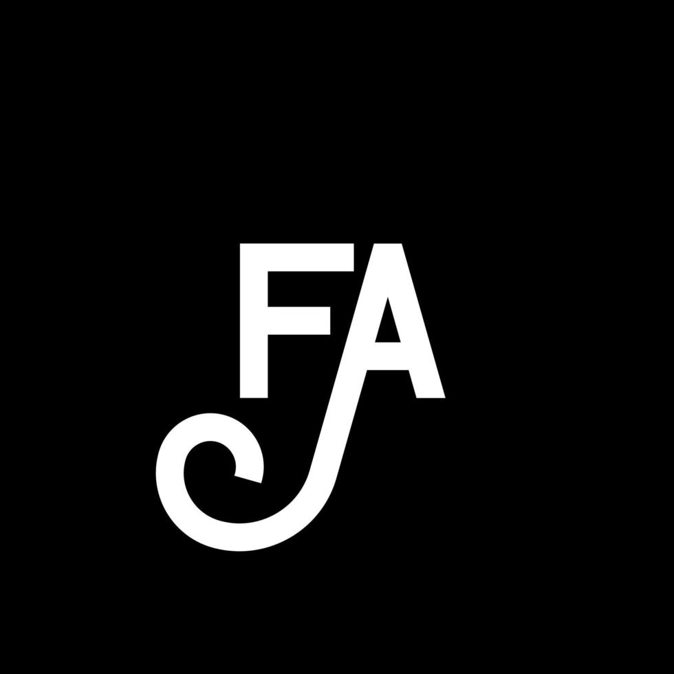 fa brev logotyp design på svart bakgrund. fa kreativa initialer bokstavslogotyp koncept. fa bokstavsdesign. fa vit bokstavsdesign på svart bakgrund. fa, fa logotyp vektor