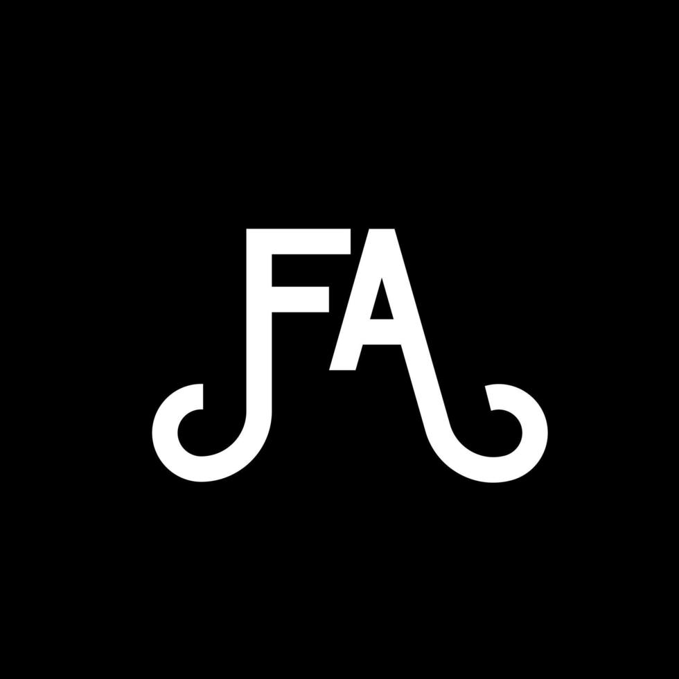 fa brev logotyp design på svart bakgrund. fa kreativa initialer bokstavslogotyp koncept. fa bokstavsdesign. fa vit bokstavsdesign på svart bakgrund. fa, fa logotyp vektor