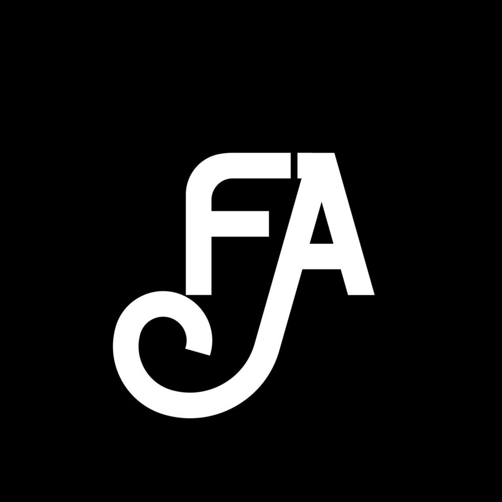 fa brev logotyp design på svart bakgrund. fa kreativa initialer bokstavslogotyp koncept. fa bokstavsdesign. fa vit bokstavsdesign på svart bakgrund. fa, fa logotyp vektor