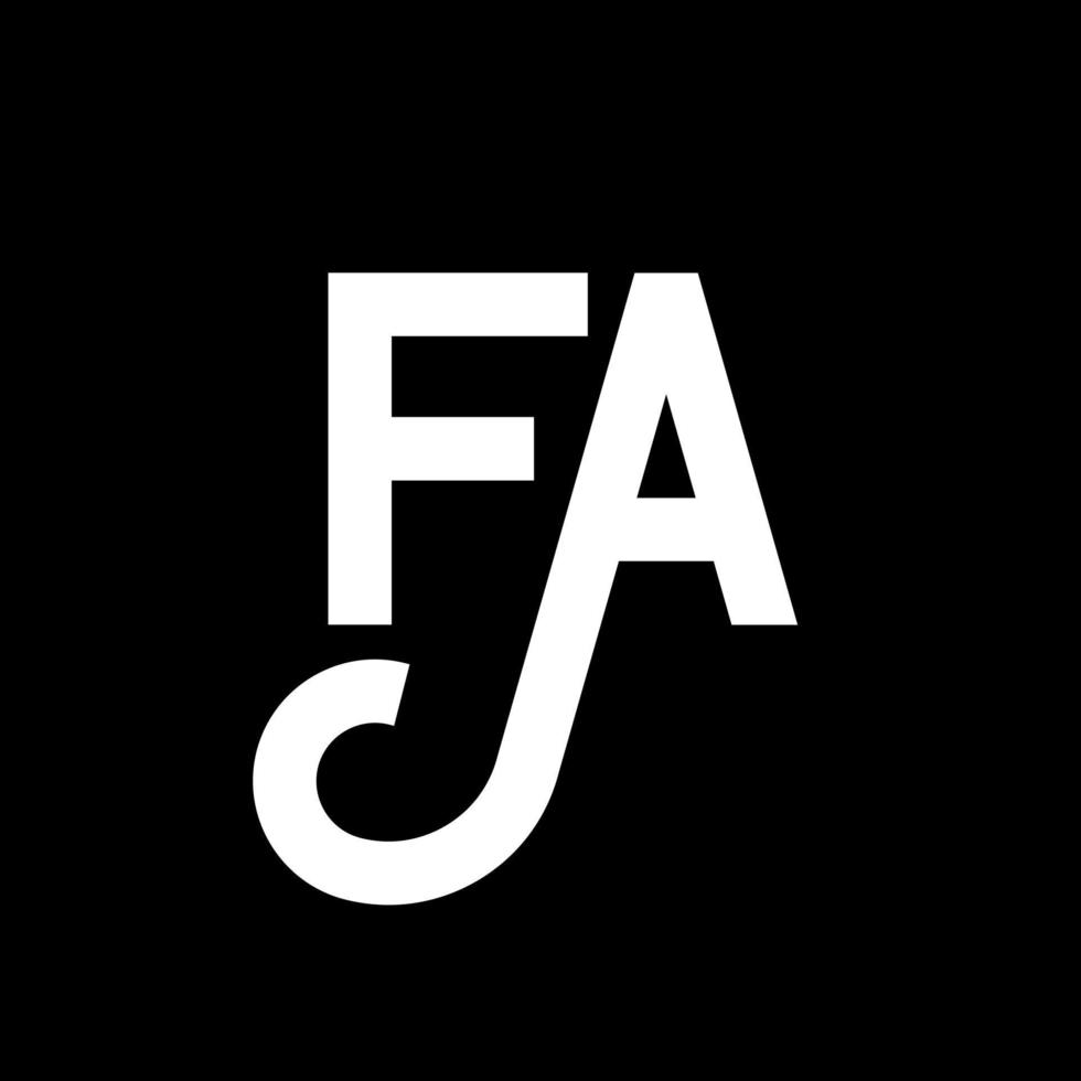 fa brev logotyp design på svart bakgrund. fa kreativa initialer bokstavslogotyp koncept. fa bokstavsdesign. fa vit bokstavsdesign på svart bakgrund. fa, fa logotyp vektor