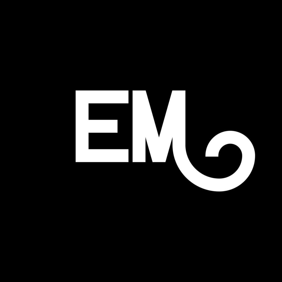 em brev logotyp design på svart bakgrund. em kreativa initialer brev logotyp koncept. em brev design. em vit bokstavsdesign på svart bakgrund. em, em logotyp vektor