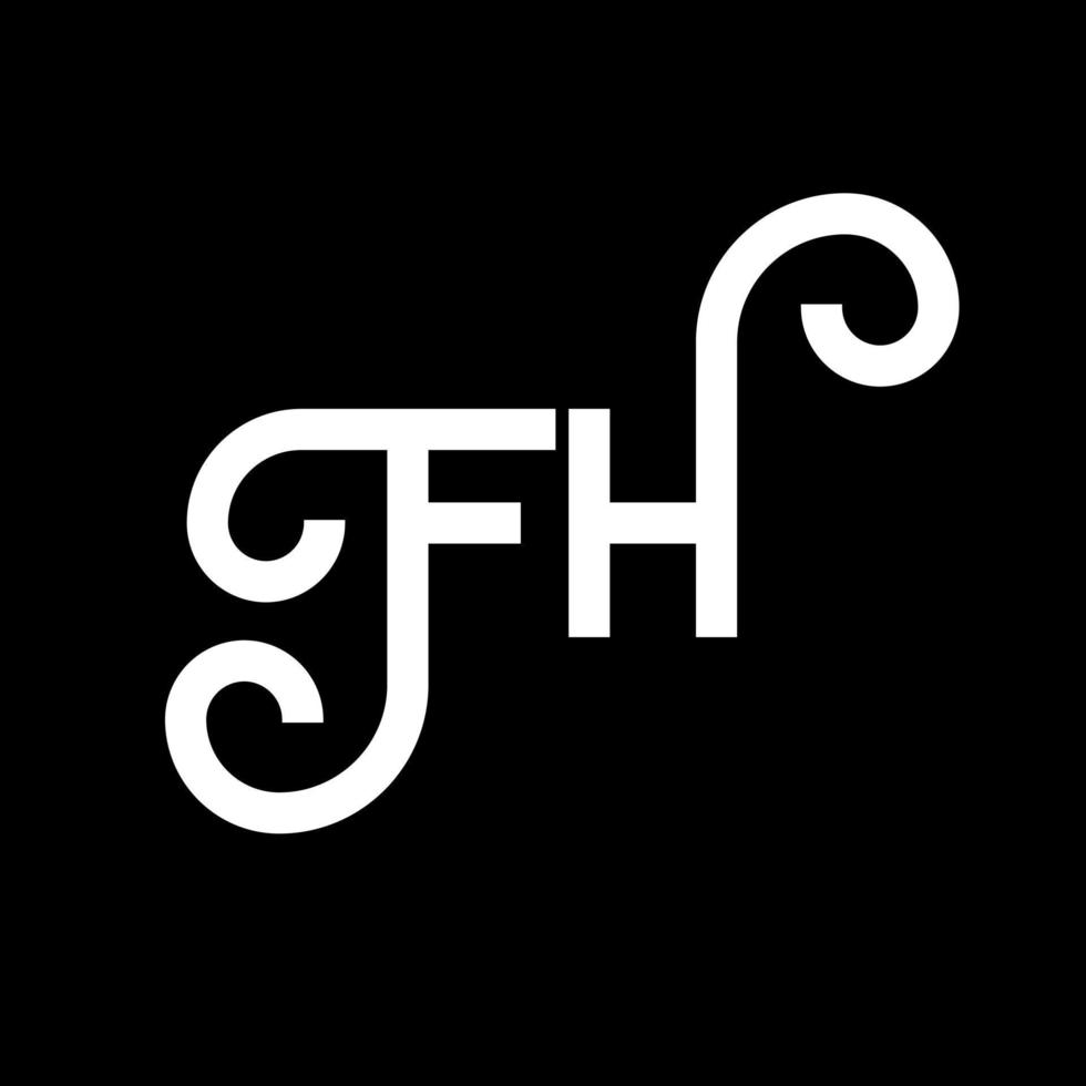 fh brev logotyp design på svart bakgrund. fh kreativa initialer bokstavslogotyp koncept. fh bokstavsdesign. fh vit bokstavsdesign på svart bakgrund. fh, fh logotyp vektor