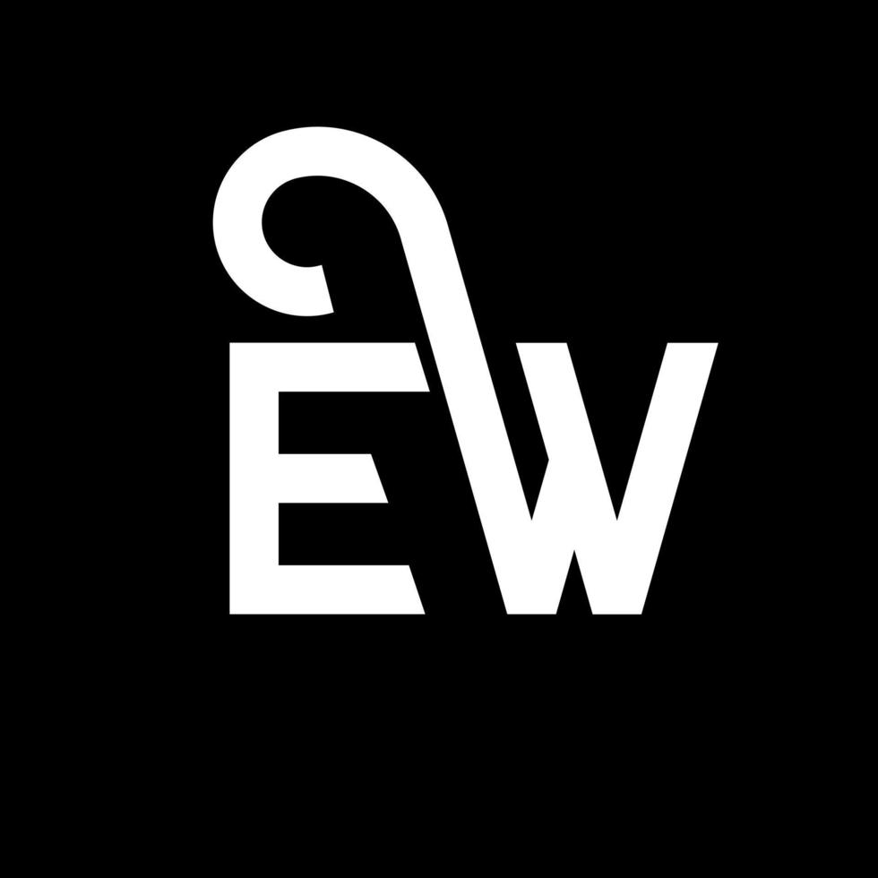 ew-Buchstaben-Logo-Design auf schwarzem Hintergrund. ew kreative Initialen schreiben Logo-Konzept. Neues Briefdesign. ew weißes Buchstabendesign auf schwarzem Hintergrund. ew, ew-Logo vektor