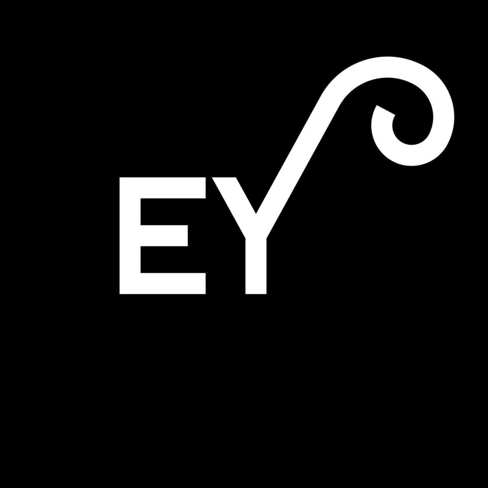 ey brev logotyp design på svart bakgrund. ey kreativa initialer brev logotyp koncept. ey bokstavsdesign. ey vit bokstavsdesign på svart bakgrund. ey, ey logotyp vektor