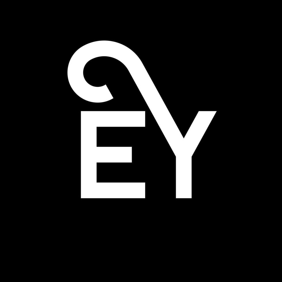 ey-Buchstaben-Logo-Design auf schwarzem Hintergrund. Ey kreatives Initialen-Buchstaben-Logo-Konzept. Ey-Brief-Design. ey weißes Buchstabendesign auf schwarzem Hintergrund. ey, ey-Logo vektor